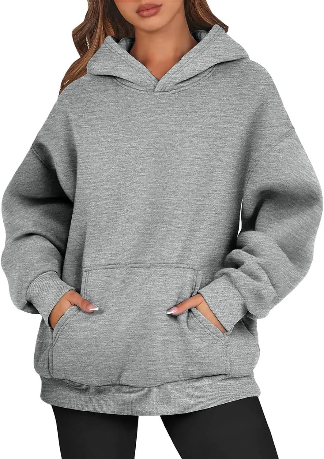 Hoodies for Women Fleece Sweatshirt with Pocket Casual Long Sleeve Oversized Sweatshirts Loose Hooded Sweatshirt