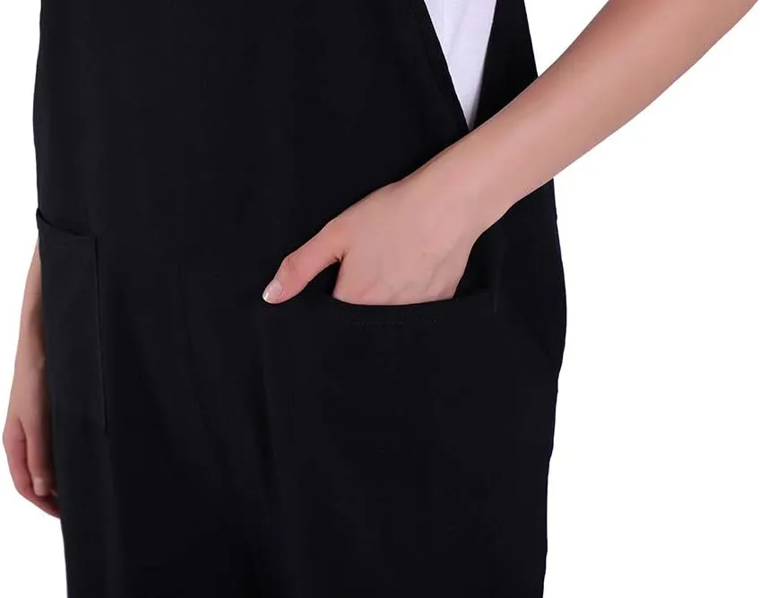 IMAYONDIA Women's Jumpsuits Casual Long Rompers Wide Leg Baggy Bibs Overalls Pants S-5XL
