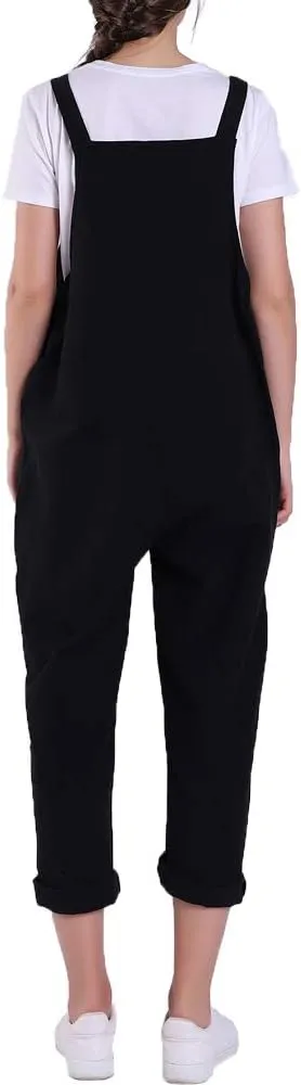 IMAYONDIA Women's Jumpsuits Casual Long Rompers Wide Leg Baggy Bibs Overalls Pants S-5XL