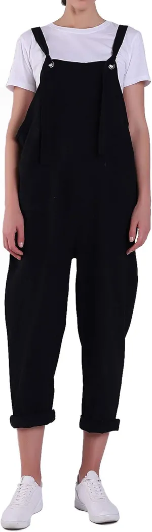IMAYONDIA Women's Jumpsuits Casual Long Rompers Wide Leg Baggy Bibs Overalls Pants S-5XL