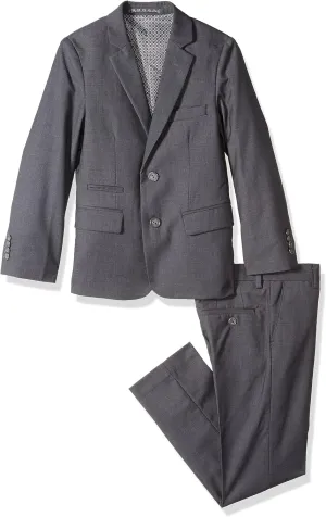 Isaac Mizrahi Boys' Textured 2pc Slim Fit Solid Suit