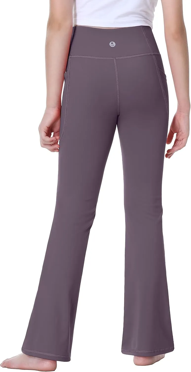 IUGA Girls Flare Leggings High Waist Cute Preppy Clothes for Girls Uniform Pants with Pockets Bell Bottom Pants