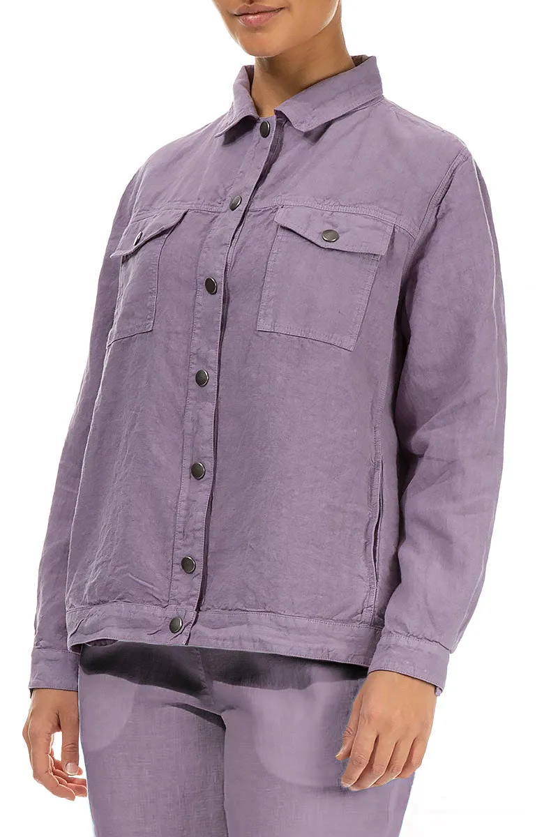 Lavender Linen Trucker Jacket