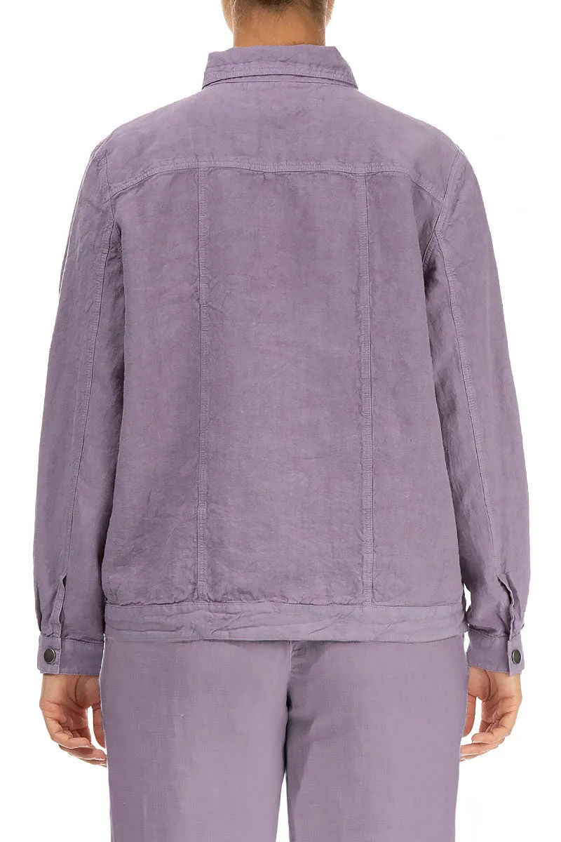 Lavender Linen Trucker Jacket
