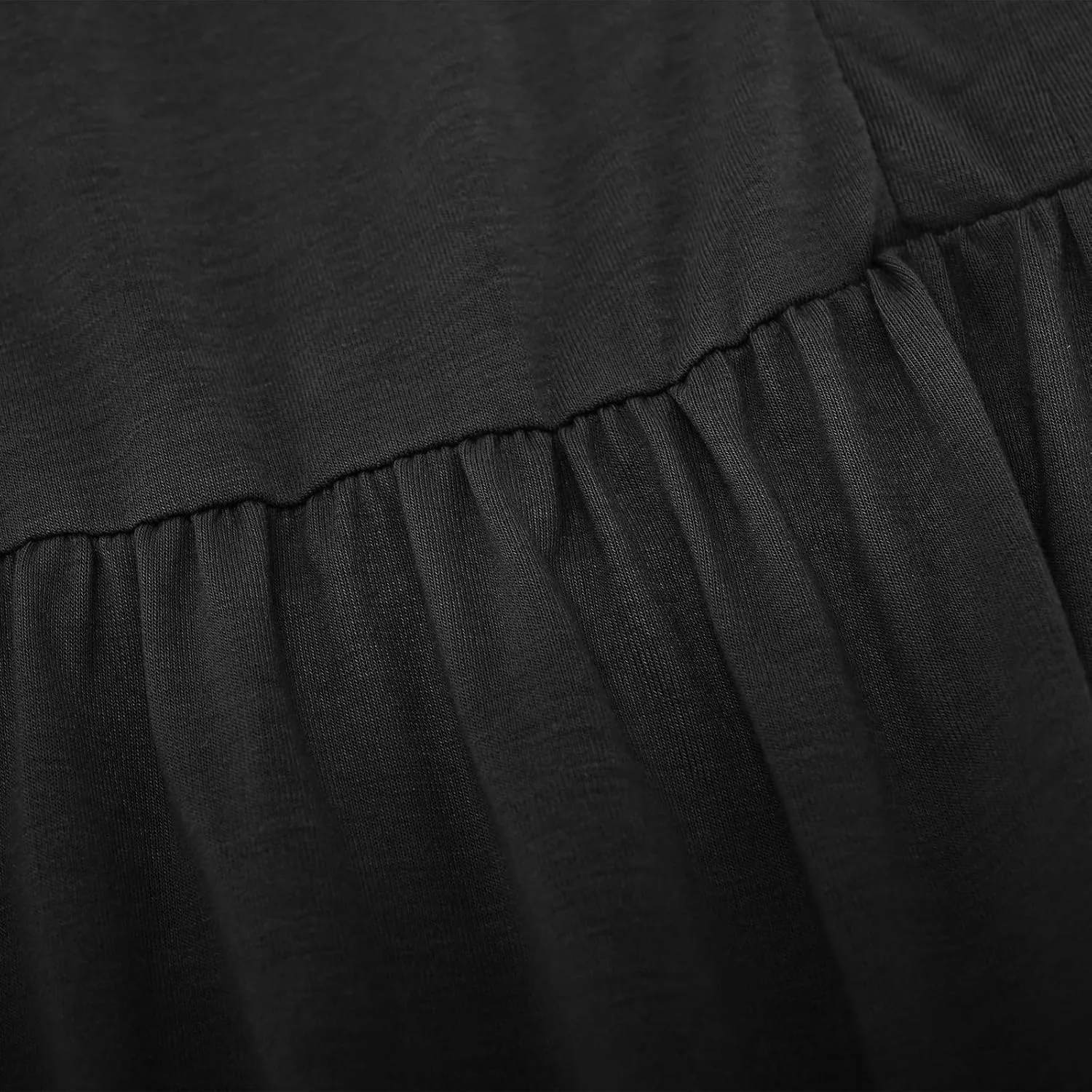 Lmdudan Dresses for Women Summer V Neck Ruffle Sleeve A Line Tiered Flowy Dresses Casual Trendy Mini Beach Dress with Pockets