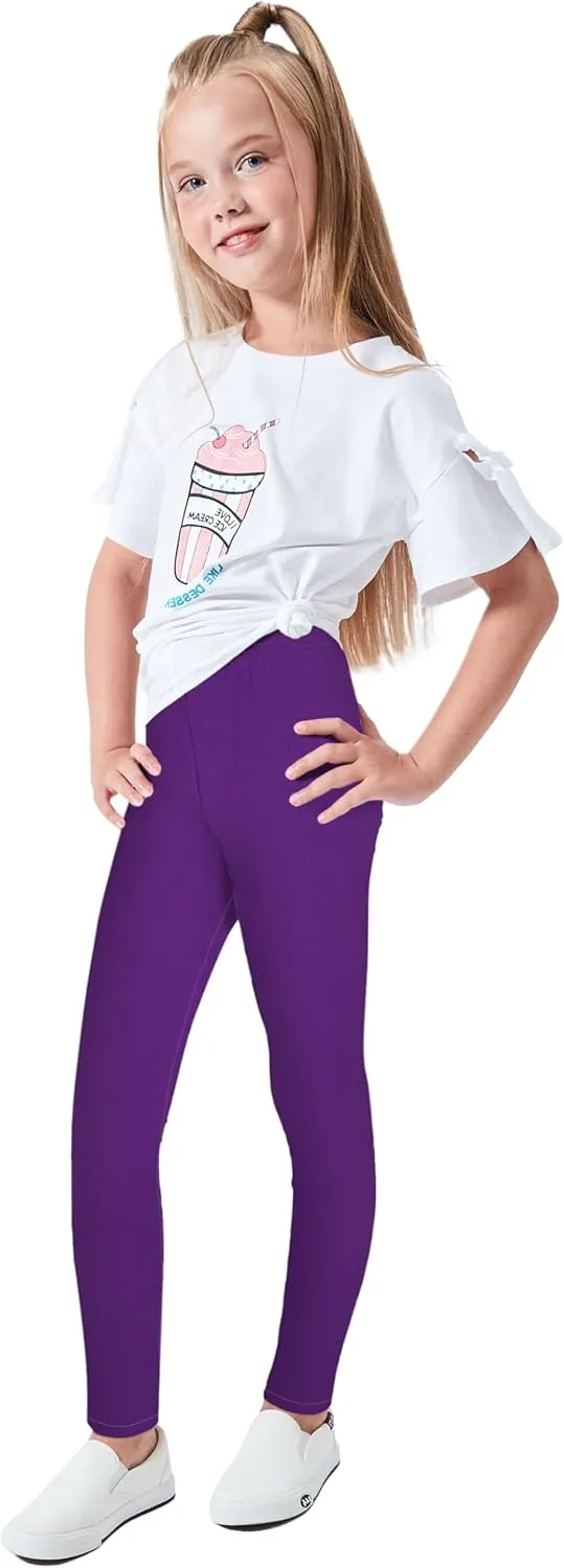 LUOUSE Cute Printed Stretch Leggings for Girls,Pants Trousers Ankle Length 4-13 Years