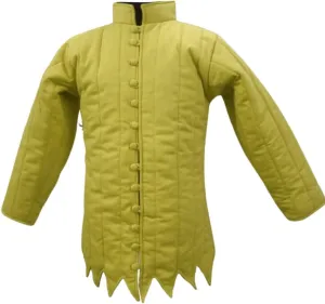 Medieval Gambeson Coat - Thick Padded Cotton Aketon Armor with Medium, Full Sleeves | SCA, LARP, Winter Costume.