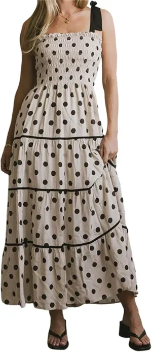 Meiweileya Tie Shoulder Smocked Maxi Dress for Women Square Neck Floral Printed Ruffle Long Dress Y2k Tiered Boho Sundress