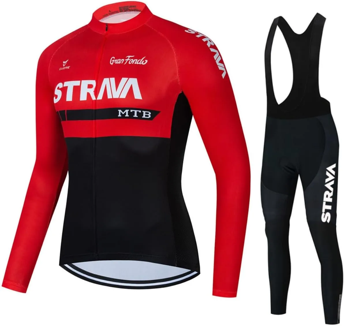 Men Cycling Jersey Set Long Sleeve Pro Cycling Clothes Riding Quick Dry Jacket   Cycling Bib with 4D Pad - Bike Clothing Set