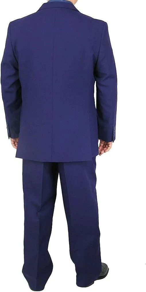 Mens 2-Piece Regular Fit Dress Suit Single-Breasted Jacket & Flat-Front Pants Includes Free Stylish Socks