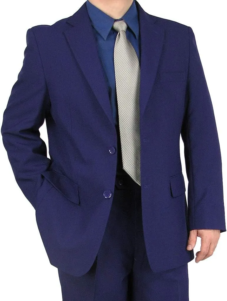Mens 2-Piece Regular Fit Dress Suit Single-Breasted Jacket & Flat-Front Pants Includes Free Stylish Socks