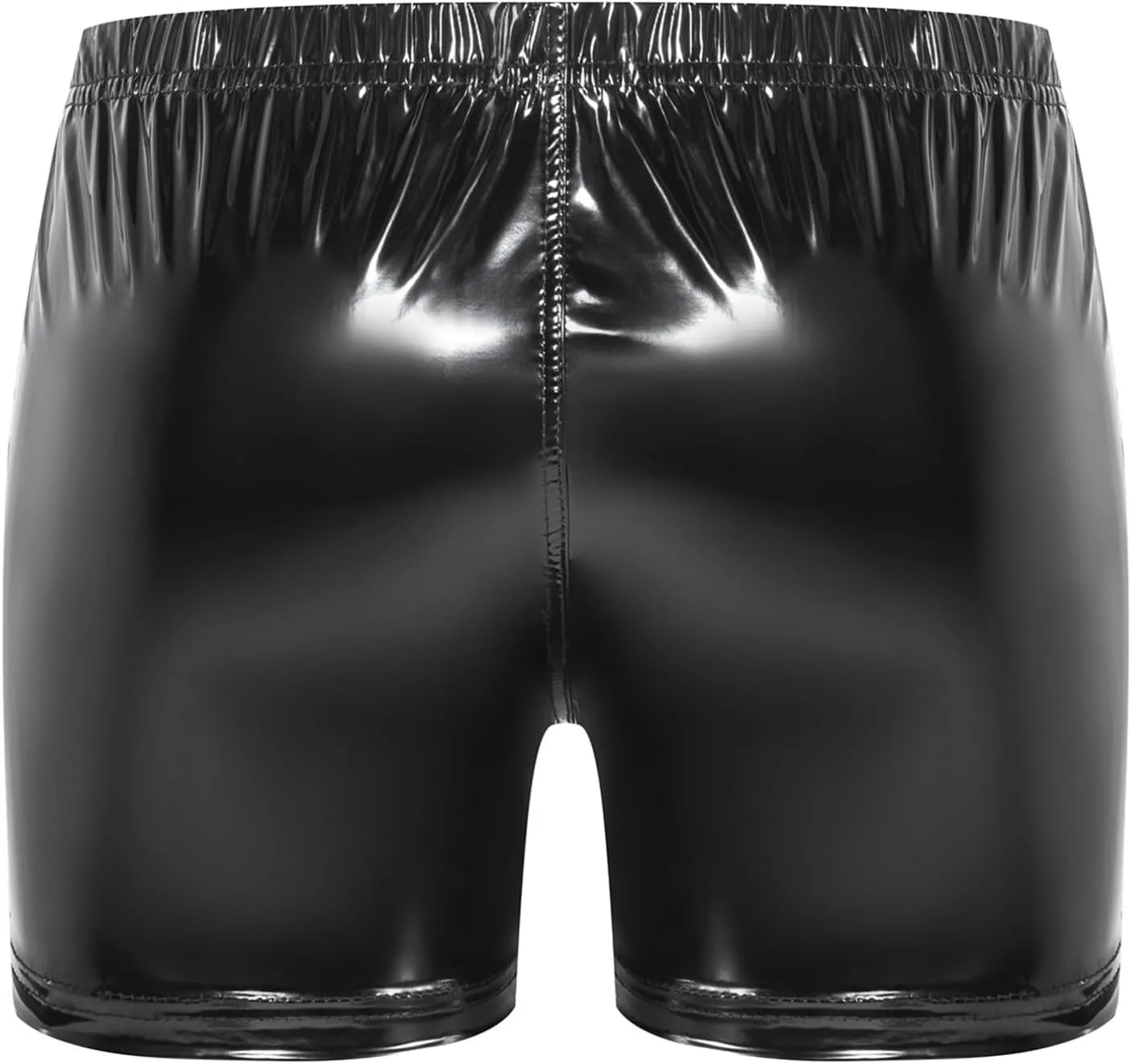 Men's Faux Leather Low Rise Pouch Shorts Swim Trunks Swimsuits Hot Pants Bikini Briefs