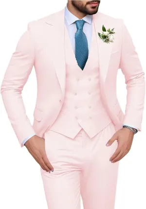 Men's Slim Fit 3-Piece Black Suit Set - Perfect for Wedding, Prom, Business & Formal Occasions