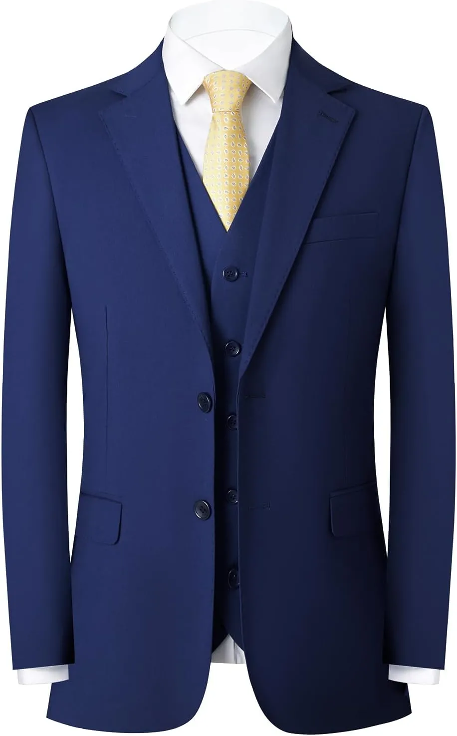 Mens Slim Fit Suit 3-Piece Two-Button Blazer Dress Business Wedding Party Jacket Vest & Pant
