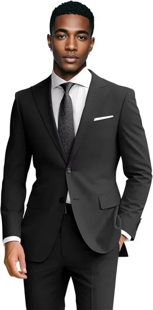 Mens Suit for Wedding 2 Piece Men Slim Fit Suit Formal Business Two Button Jacket Pants Suits for Men Prom Dinner