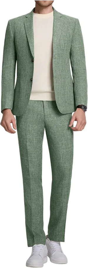 Men's Suit Slim Fit 2 Piece Suits for Wedding Prom Casual Suit Jacket Pants Lightweight Tuxedo Suits