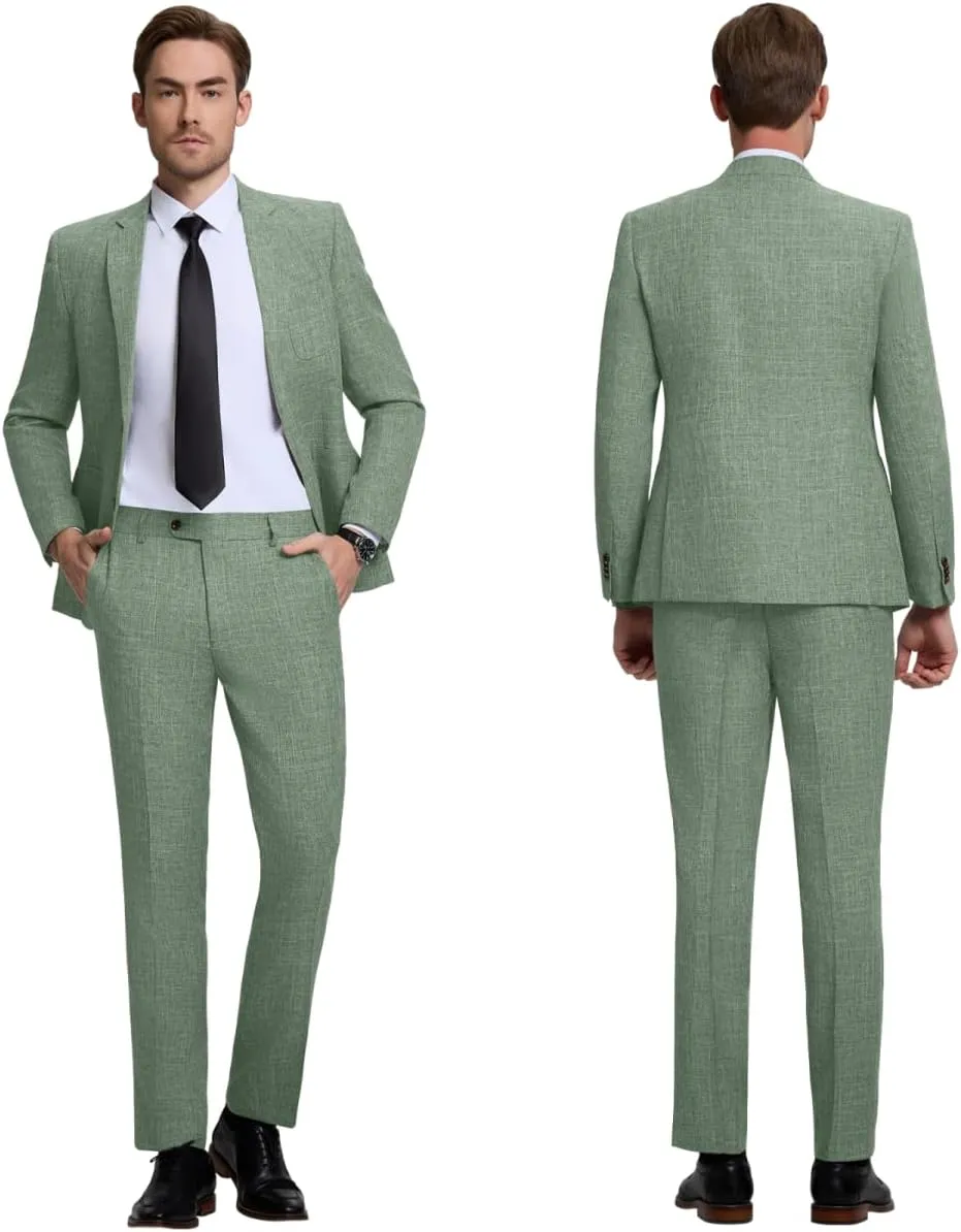 Men's Suit Slim Fit 2 Piece Suits for Wedding Prom Casual Suit Jacket Pants Lightweight Tuxedo Suits