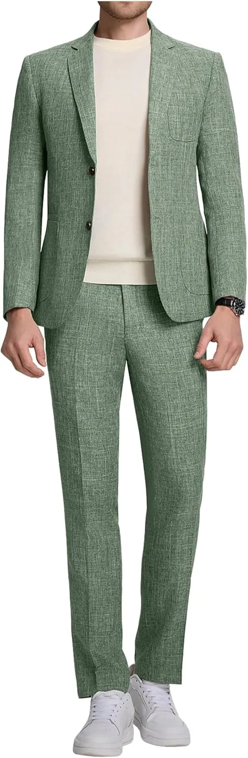 Men's Suit Slim Fit 2 Piece Suits for Wedding Prom Casual Suit Jacket Pants Lightweight Tuxedo Suits