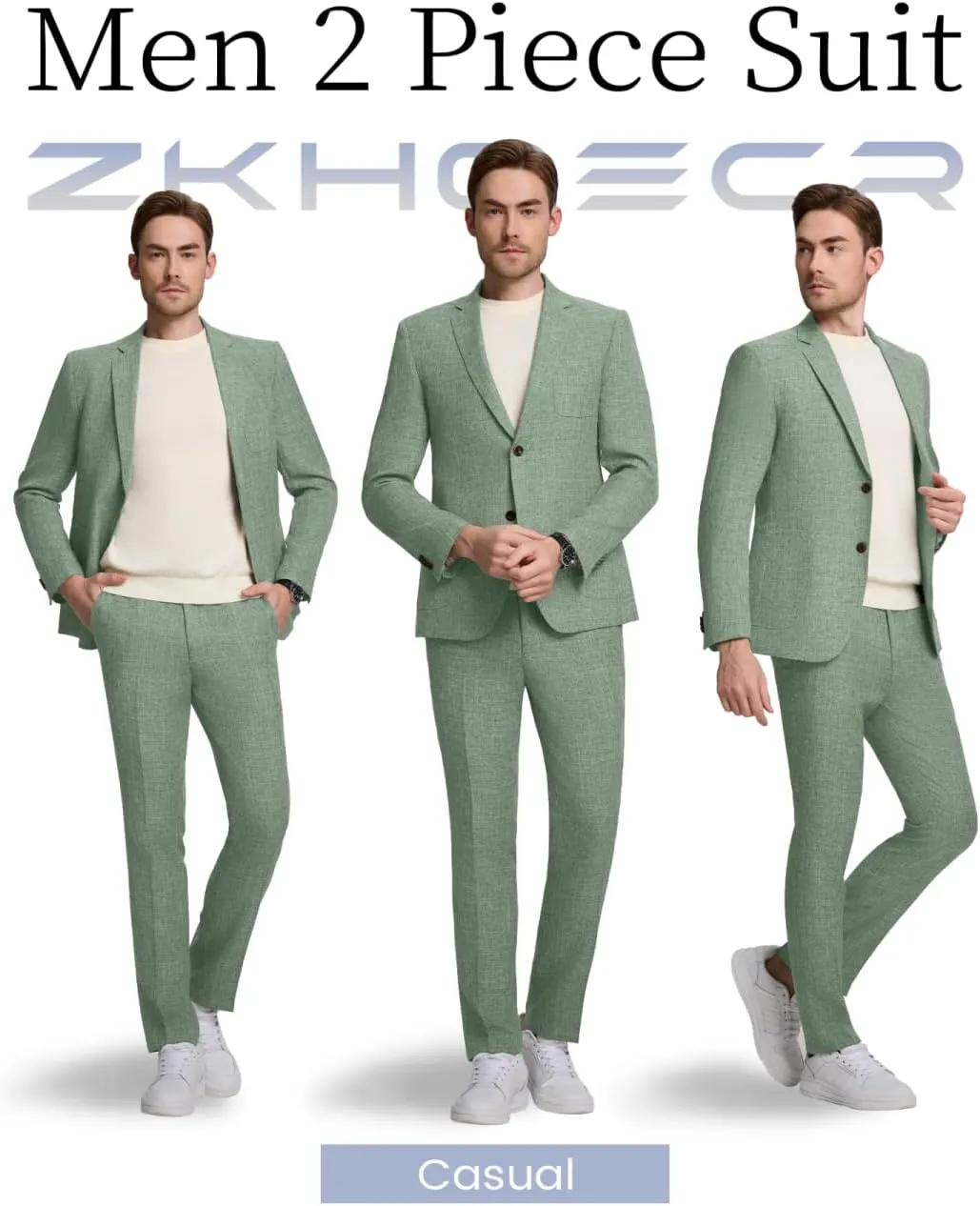 Men's Suit Slim Fit 2 Piece Suits for Wedding Prom Casual Suit Jacket Pants Lightweight Tuxedo Suits