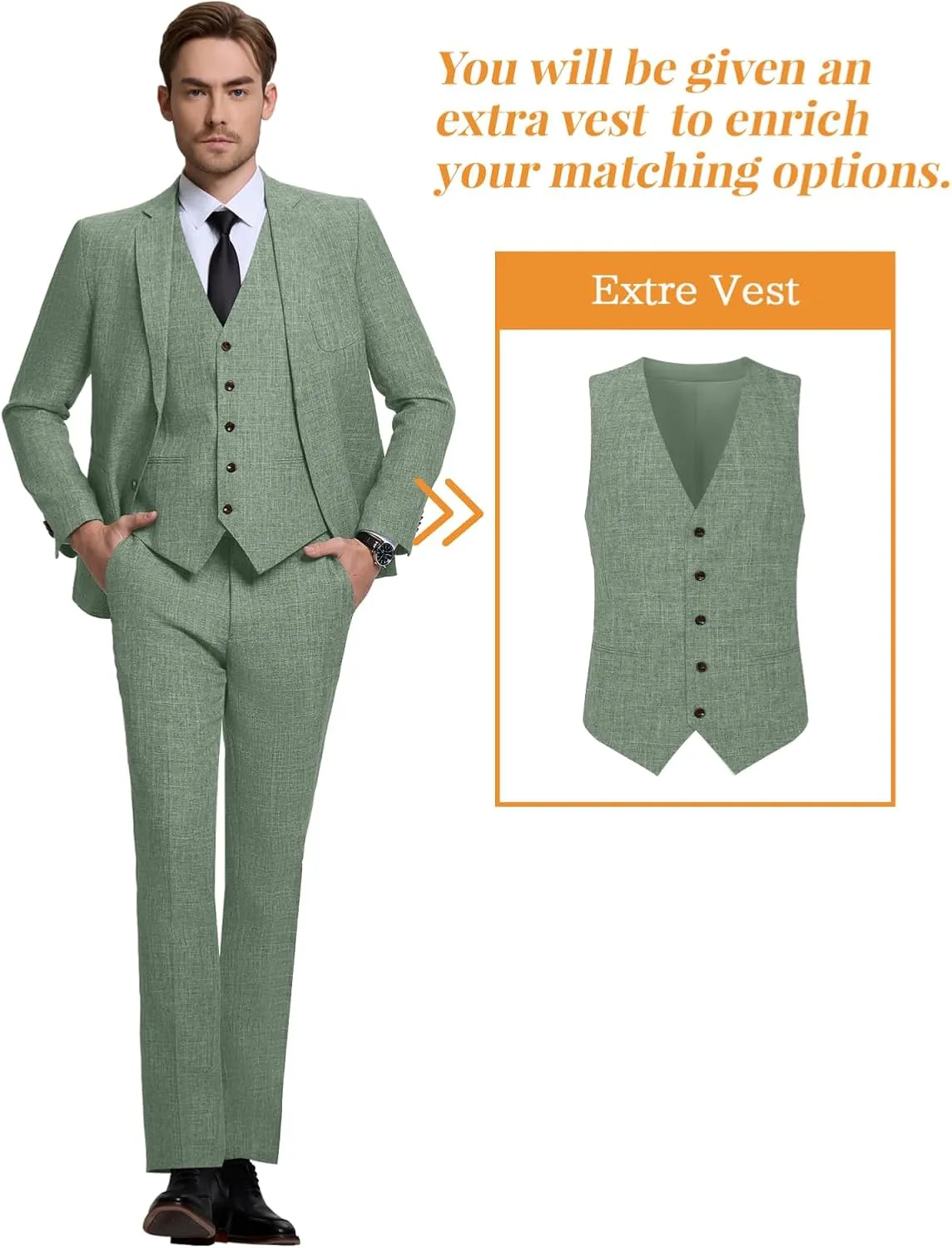 Men's Suit Slim Fit 2 Piece Suits for Wedding Prom Casual Suit Jacket Pants Lightweight Tuxedo Suits