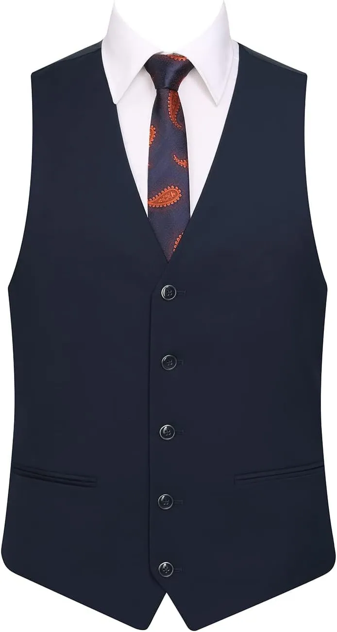 Men's Suits 3 Piece Slim Fit Suit Set Two Buttons Solid Business Suit Jacket Blazer Pants & Vest