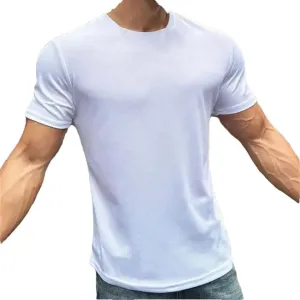 Mens Summer Short Sleeve Fitness T Shirt Running Sport Gym Muscle Workout Casual Top Clothing
