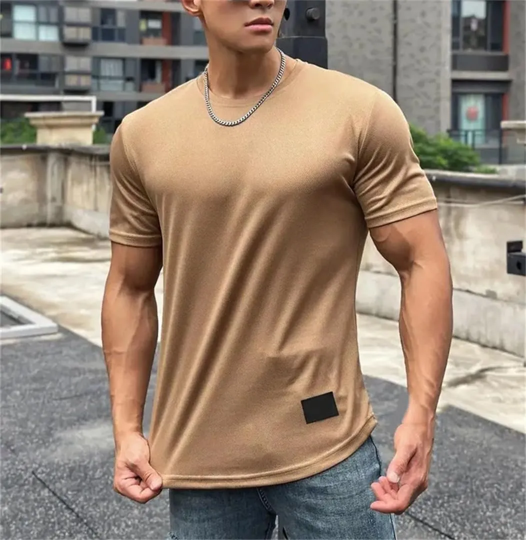 Mens Summer Short Sleeve Fitness T Shirt Running Sport Gym Muscle Workout Casual Top Clothing