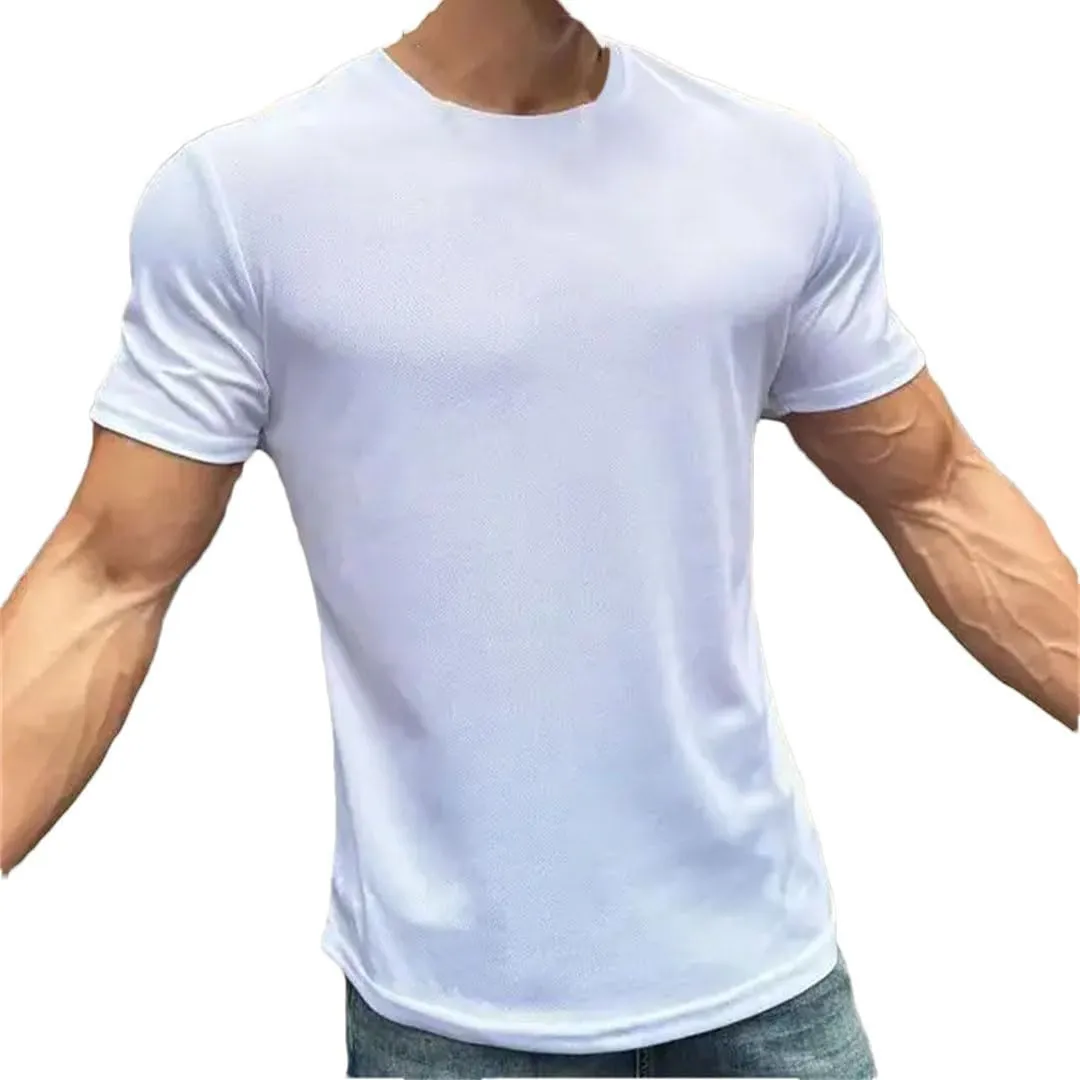 Mens Summer Short Sleeve Fitness T Shirt Running Sport Gym Muscle Workout Casual Top Clothing