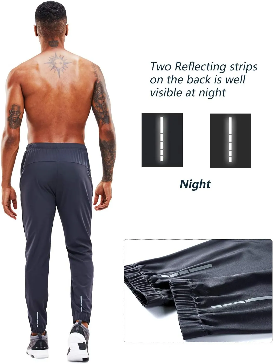Men's Sweatpants Athletic Jogging Pants Sport Joggers Trousers for Workout,Gym,Running,Training with Zipper Pockets