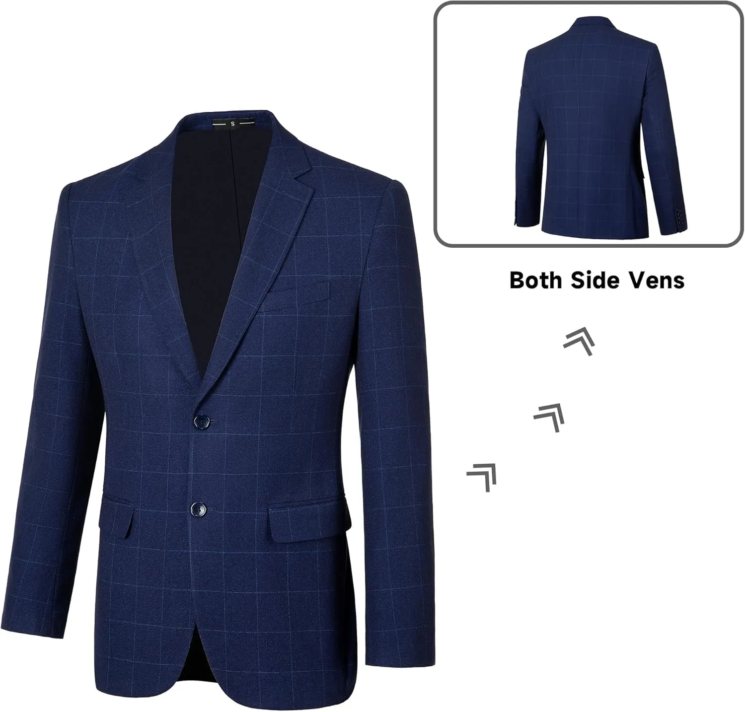 Men's Tuxedo Suits Slim Fit Plaid Suits for Men 3 Piece Suit Jacket Vest Pants Set for Wedding Prom