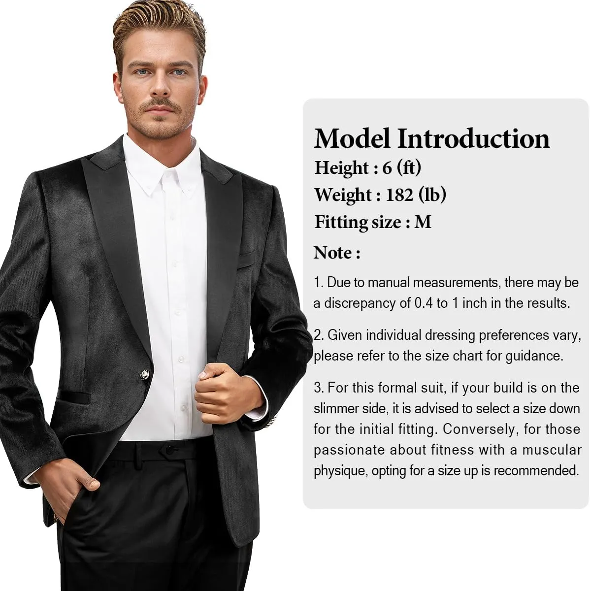 Men's Velvet Blazer One Button Casual Tuxedo for Men Blazer Lapel Prom Party Wedding Banquet
