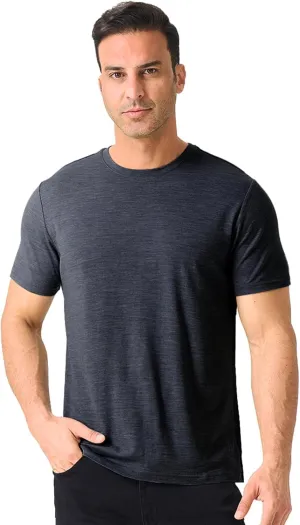 Merino Protect 100% Merino Wool T-Shirt for Men Short Sleeve Slim Fit Undershirt Soft Lightweight Tee Shirt for Travel Hiking