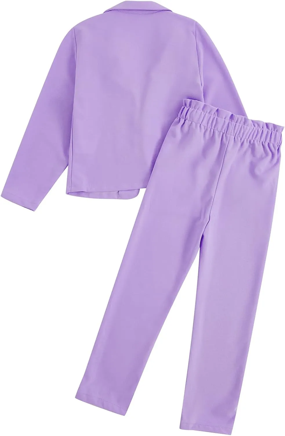 Milumia Girl's Two Piece Outfit Solid Open Front Blazer and Pants Set
