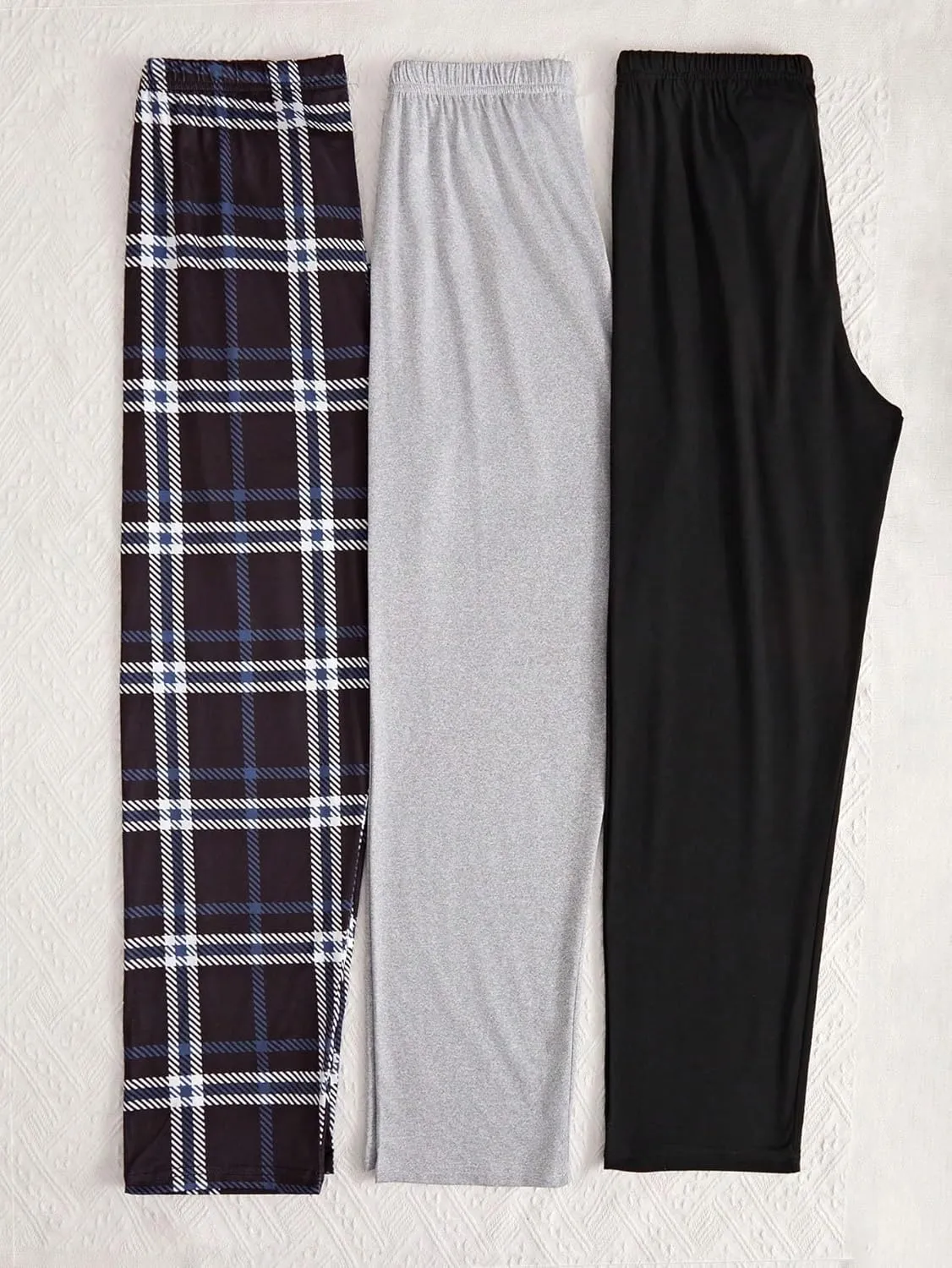 Milumia Women's 3 Pack Pajama Pants Plaid Letter Lounge Sleep Pj Pants Sleepwear