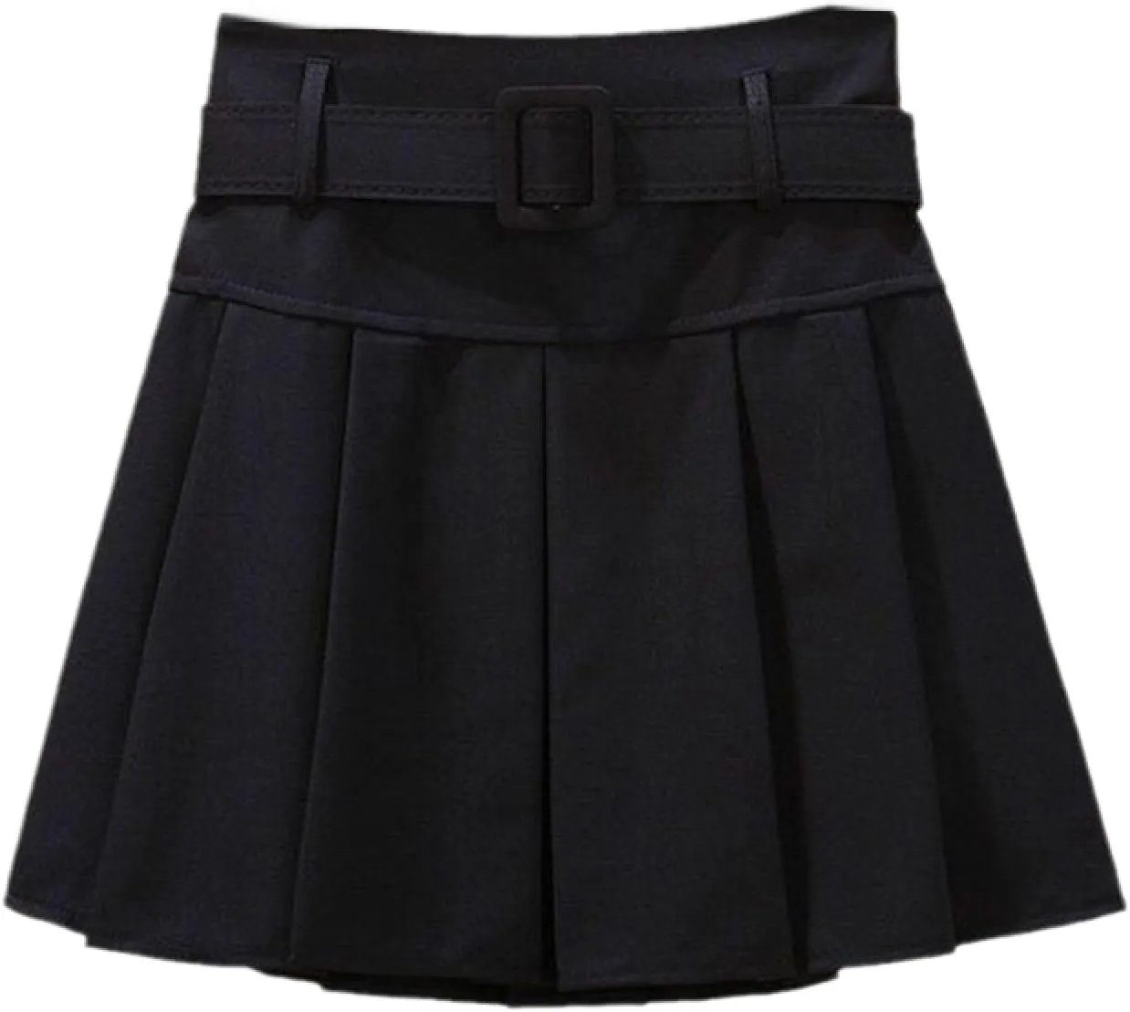OFFSUM Womens Short Skirts - Mini Pleated Skirt Women Spring Summer High Waist Slim with Belt Korean Style Fashion Pa