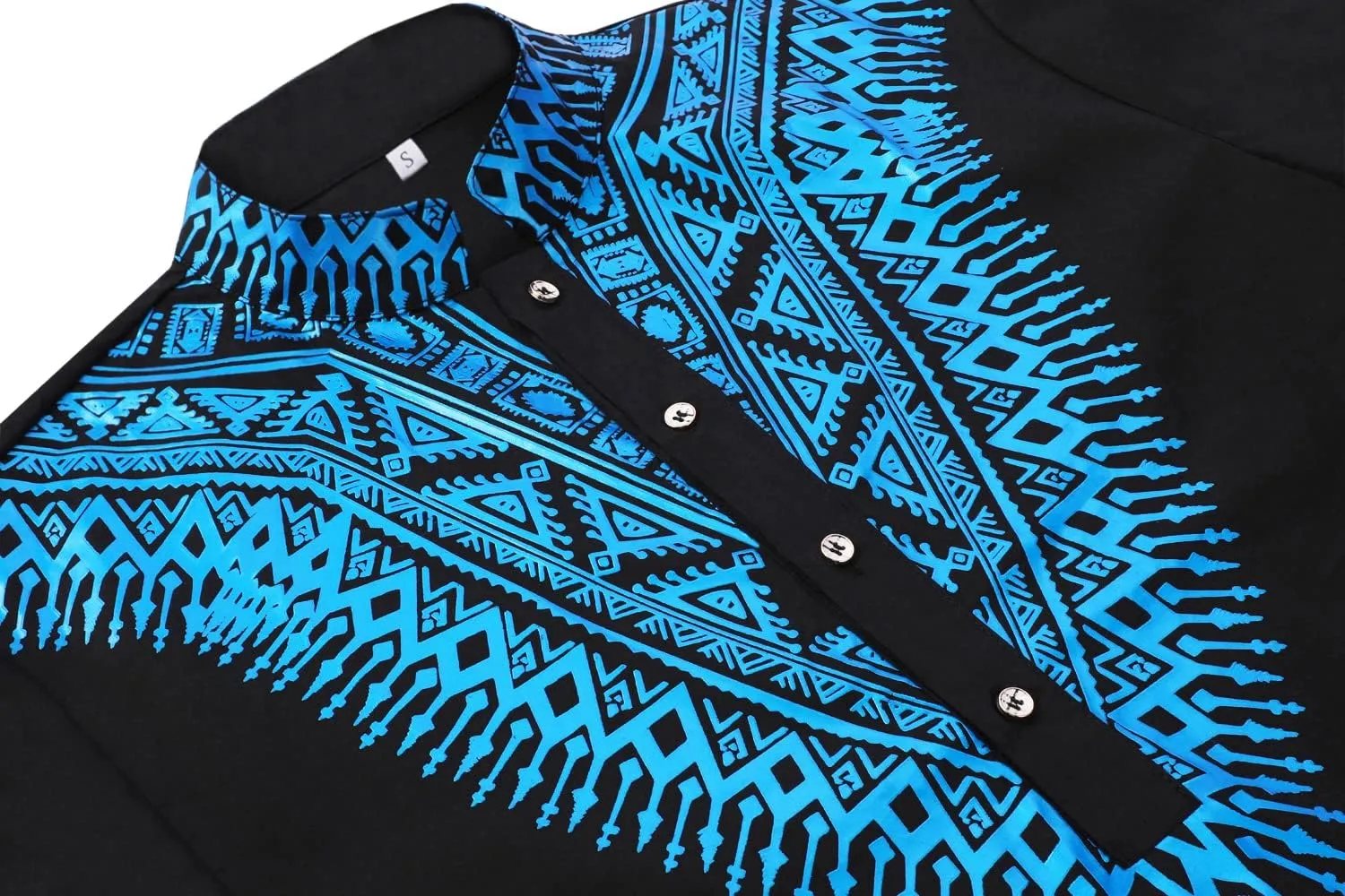 Pacinoble Mens African 2 Piece Set Metallic Traditional Suit Floral Printed Mens African Dashiki Shirt and Pants Outfit