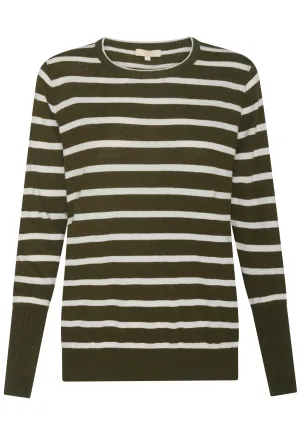 POL - Liora Knit - Khaki/Pebble Stripe