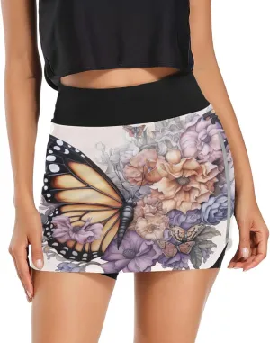 Red Lobster Athletic Skorts for Women with Pockets High Waist Skirt for Running Tennis Golf Workout