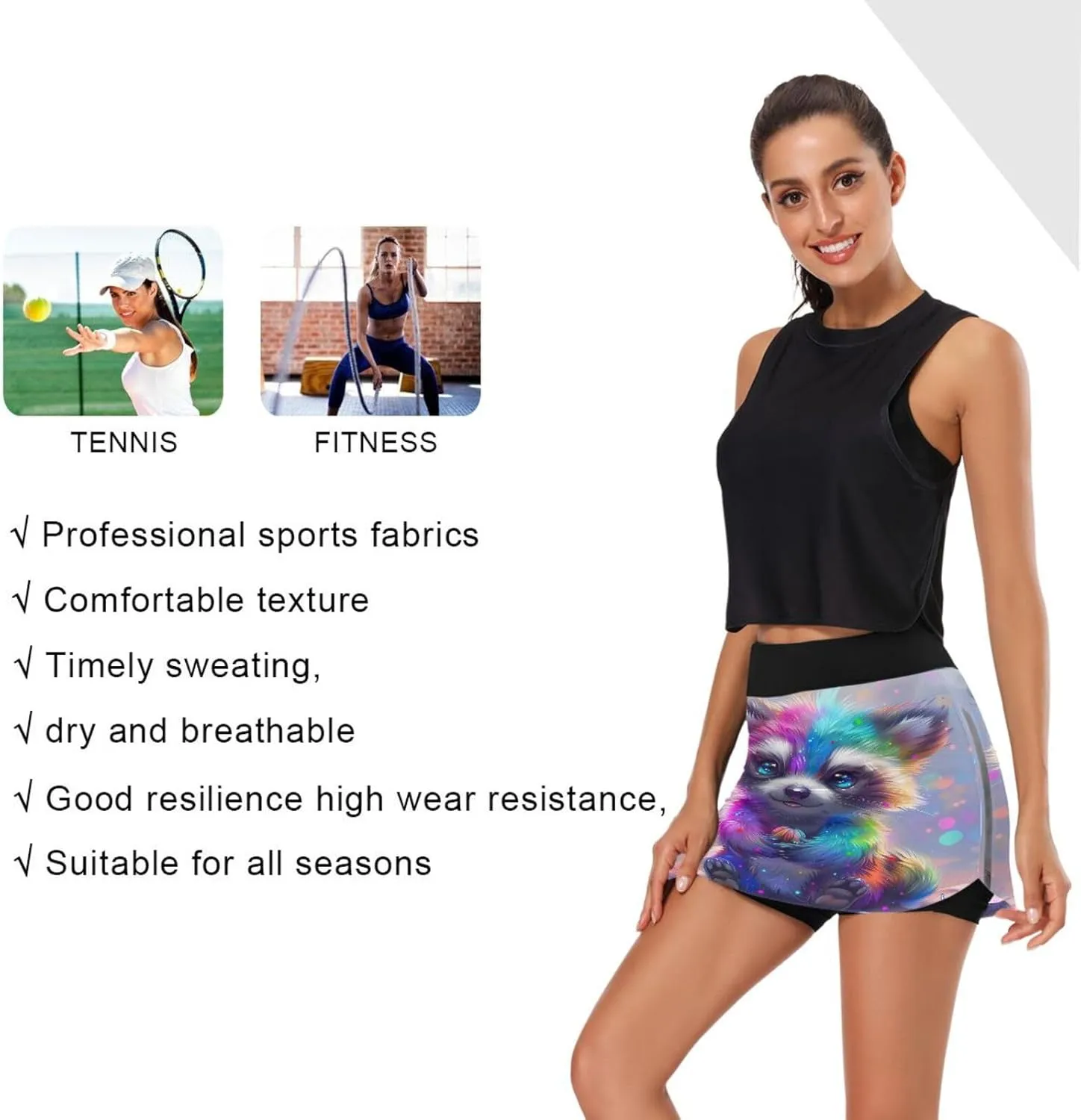 Red Lobster Athletic Skorts for Women with Pockets High Waist Skirt for Running Tennis Golf Workout