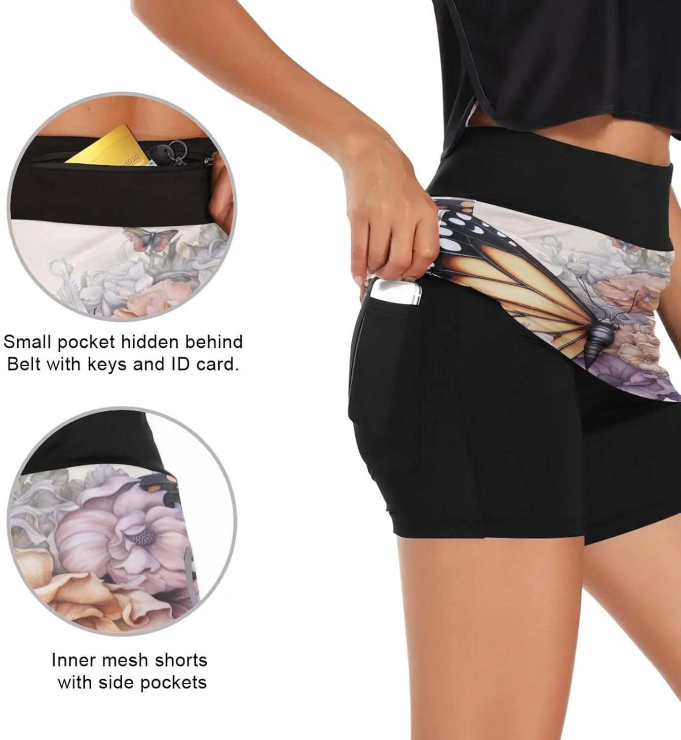 Red Lobster Athletic Skorts for Women with Pockets High Waist Skirt for Running Tennis Golf Workout