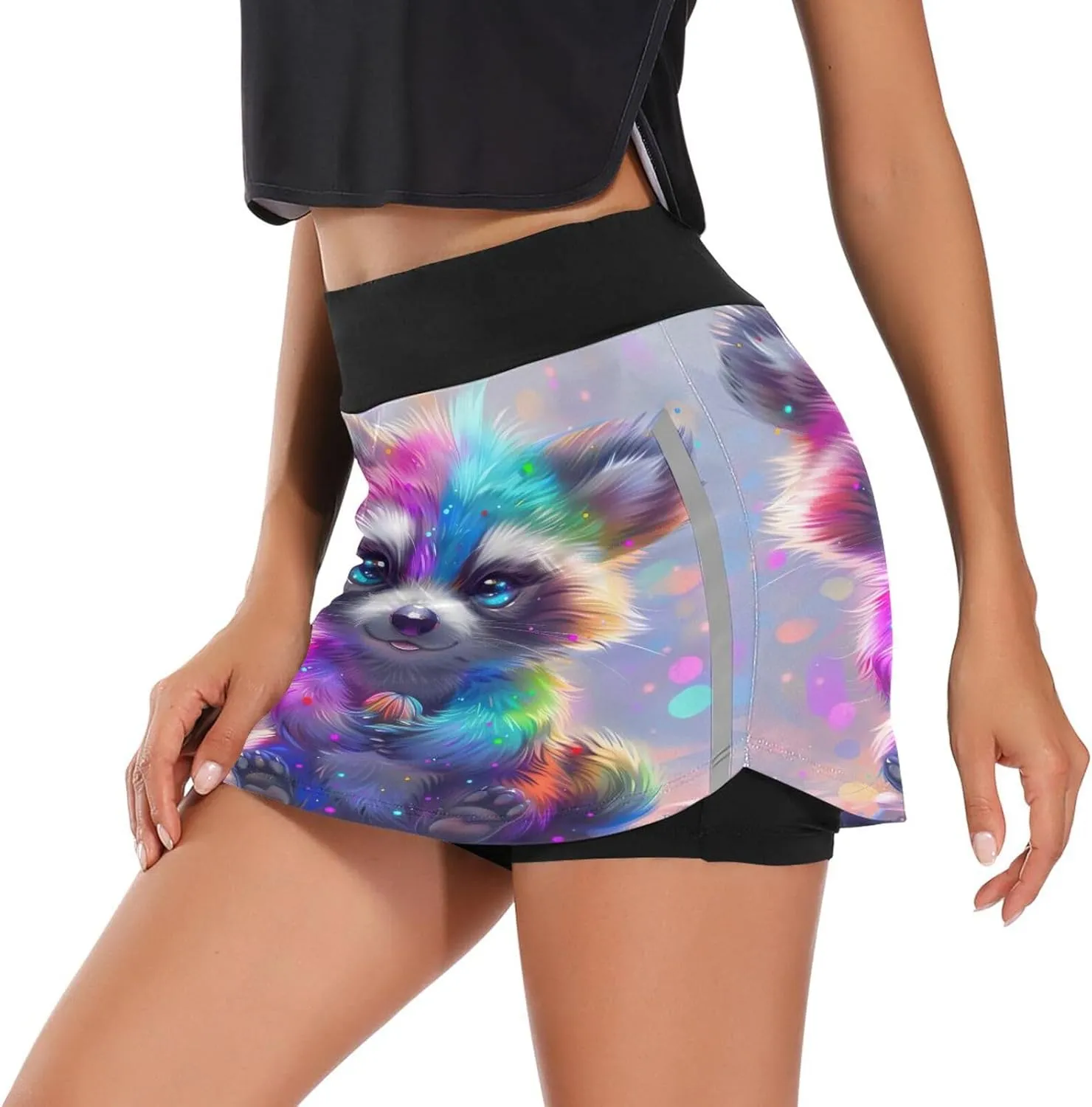 Red Lobster Athletic Skorts for Women with Pockets High Waist Skirt for Running Tennis Golf Workout