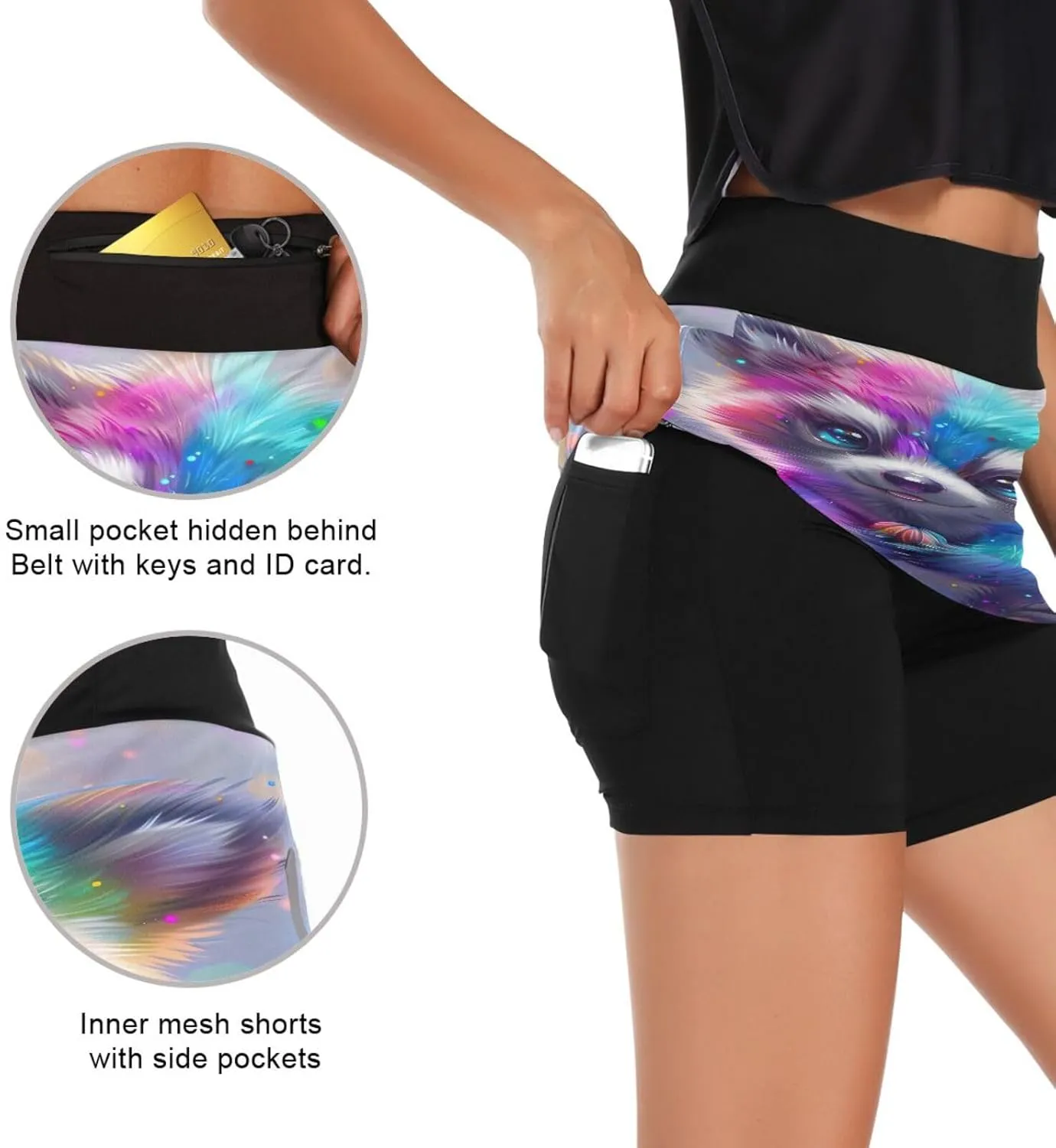Red Lobster Athletic Skorts for Women with Pockets High Waist Skirt for Running Tennis Golf Workout