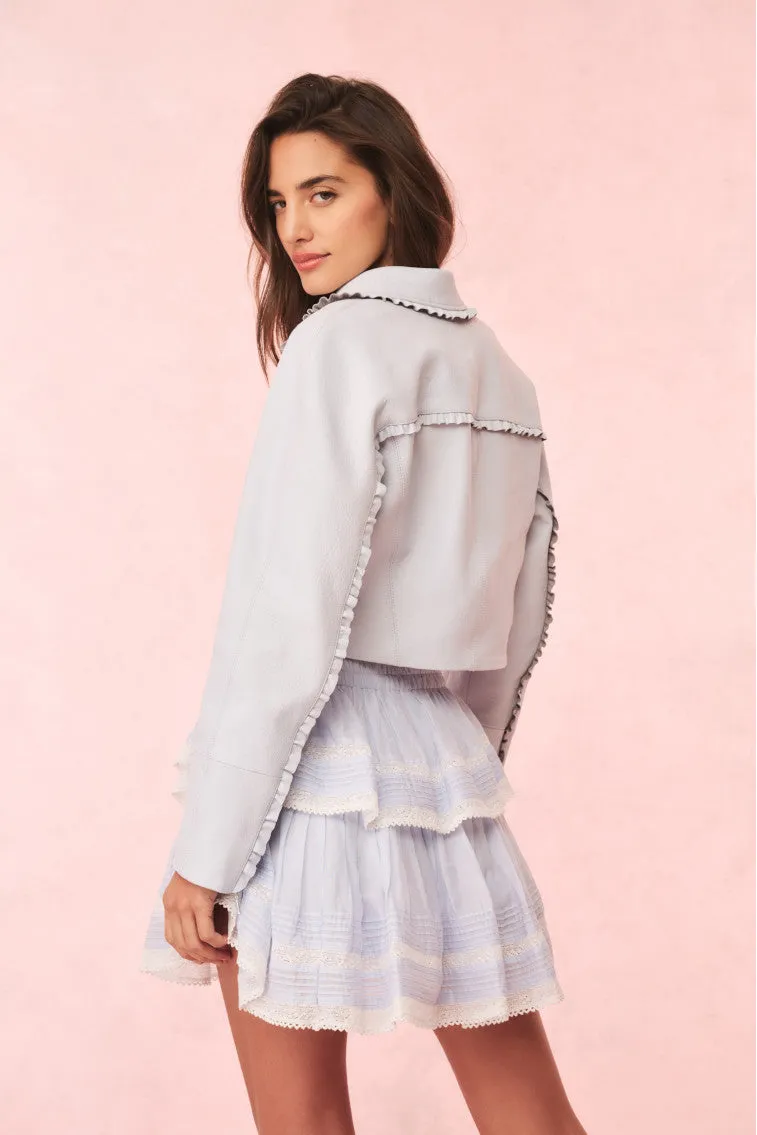 Rheisa Cropped Leather Moto Jacket