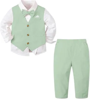 SANGTREE Baby Boys Toddler Gentleman Kids Formal Outfits Long Sleeve Suit Clothing Set 3 Months - 9 Years