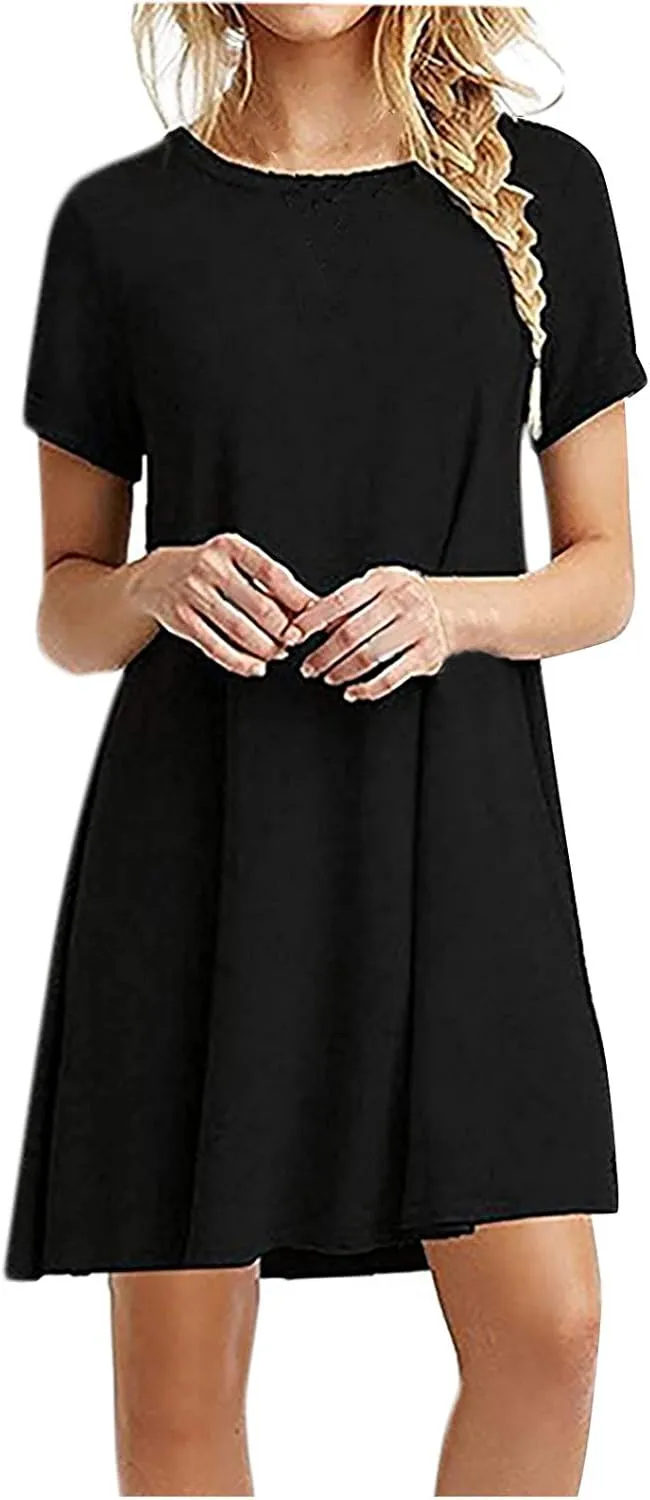 Shirt Dresses for Women A-Line Short Sleeve Polka Dots Mini Sundress 2025 Vacation Casual Beach Summer Dresses
