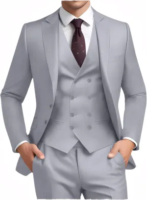 Suit for Men Wedding Slim Fit 3 Piece Set Blazer Jacket Vest Pants Tuxedo Suits for Groomsmen Business Prom Party Sport Coat