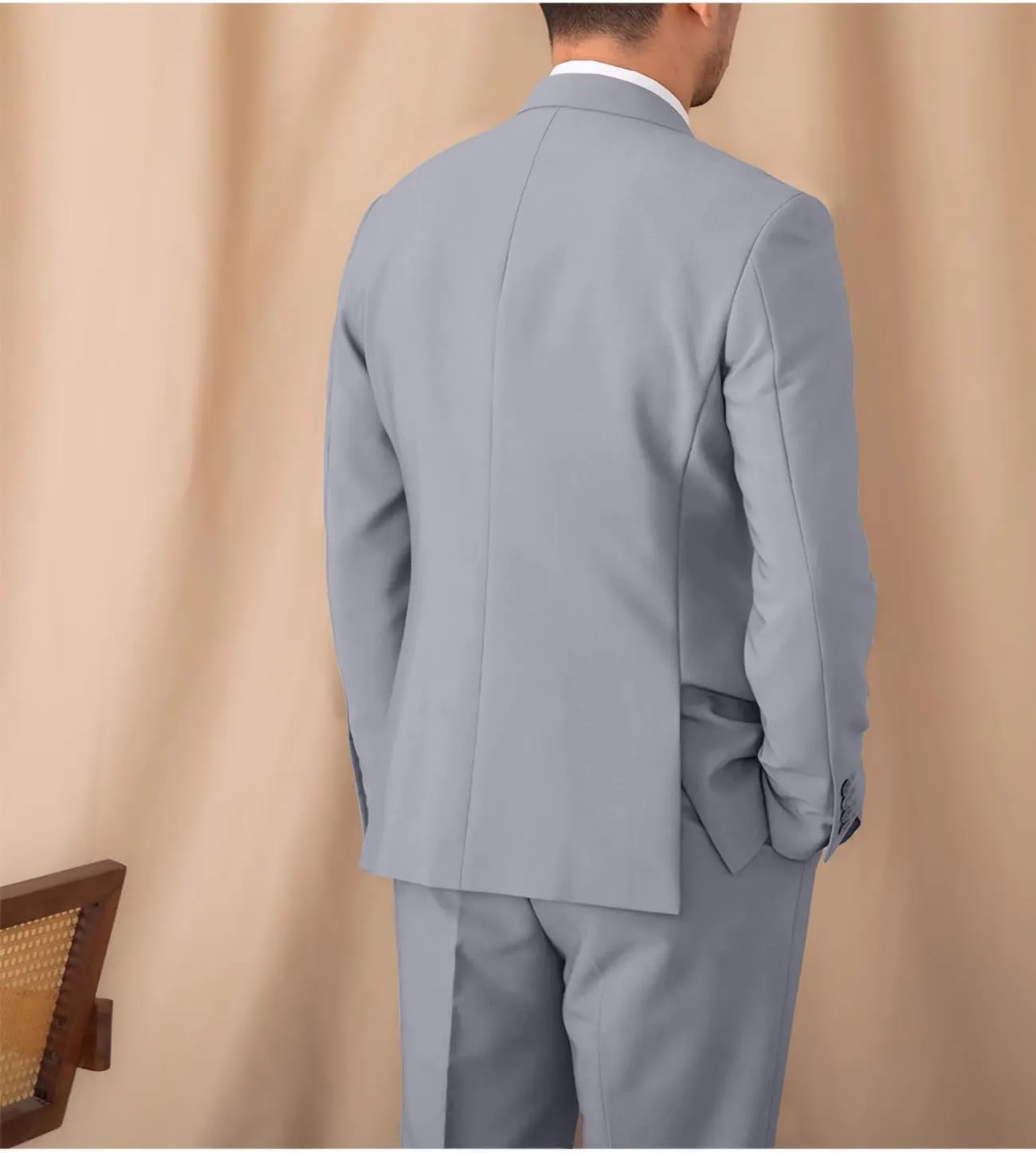 Suit for Men Wedding Slim Fit 3 Piece Set Blazer Jacket Vest Pants Tuxedo Suits for Groomsmen Business Prom Party Sport Coat