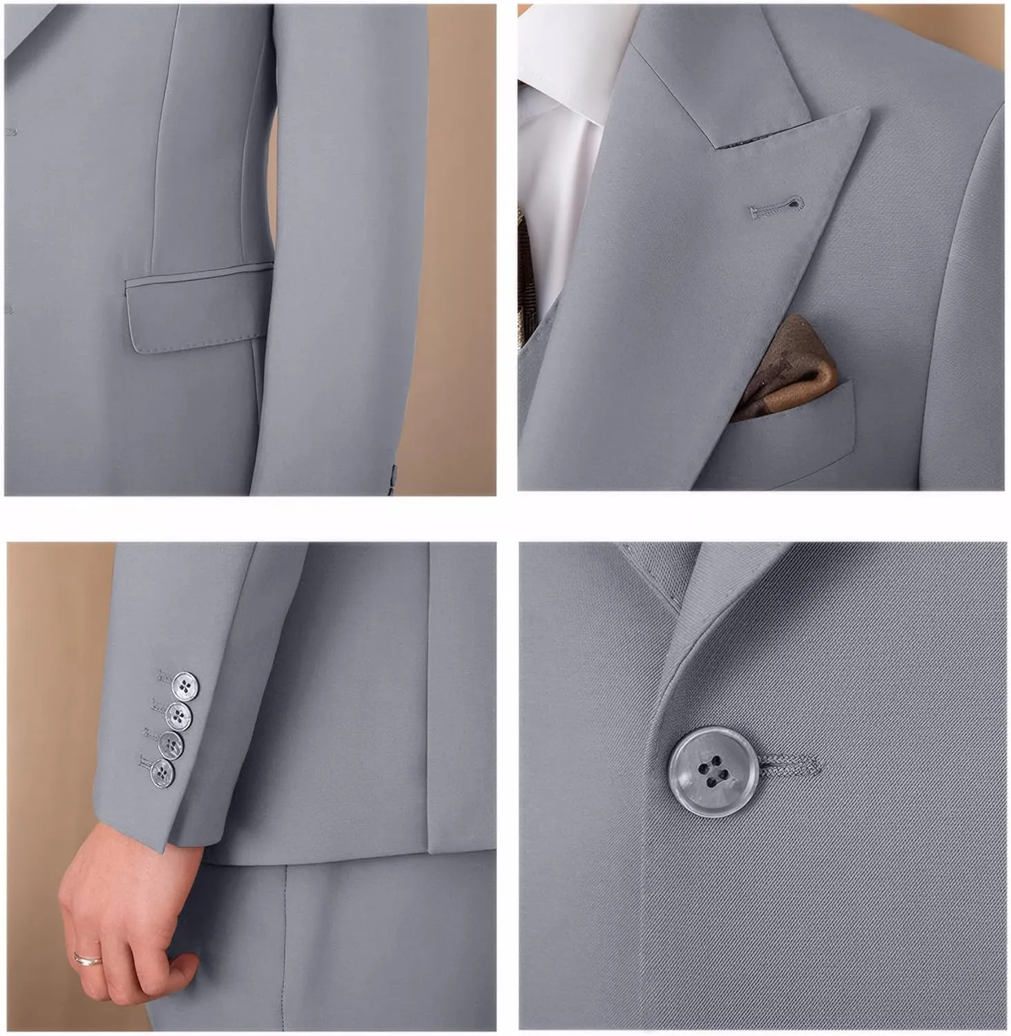 Suit for Men Wedding Slim Fit 3 Piece Set Blazer Jacket Vest Pants Tuxedo Suits for Groomsmen Business Prom Party Sport Coat