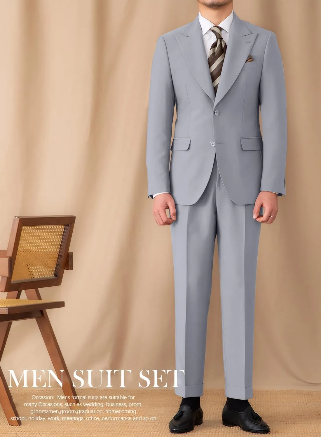 Suit for Men Wedding Slim Fit 3 Piece Set Blazer Jacket Vest Pants Tuxedo Suits for Groomsmen Business Prom Party Sport Coat