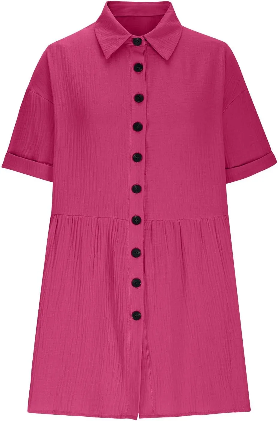 Summer Dresses for Women 2025 Trendy Linen Cotton Short Sleeve Sundressses Button Down Wedding Guest Mini Outfits